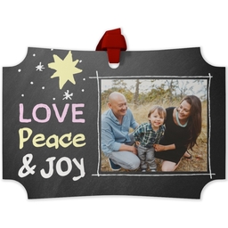 Personalized Metal Ornament - Modern Corners with Chalkboard design