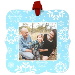 Personalized Metal Ornament - Fancy Bracket with Snowflakes design