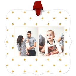 Personalized Metal Ornament - Fancy Bracket with Golden Dots design