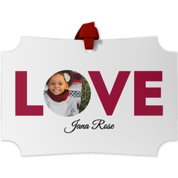 Personalized Metal Ornament - Modern Corners with Love design