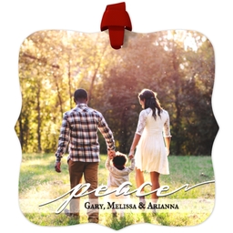 Personalized Metal Ornament - Fancy Bracket with Peace design