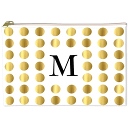 6x8 Accessory Pouch with Gold Dots Monogram design