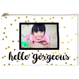 6x8 Accessory Pouch with Hello Gorgeous design