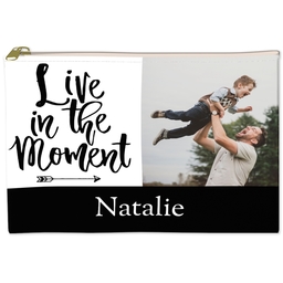 6x8 Accessory Pouch with Live In The Moment design
