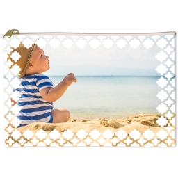 6x8 Accessory Pouch with Moroccan White Tiles design