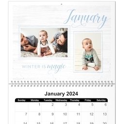 8x11, 12 Month Photo Calendar with What a Year design