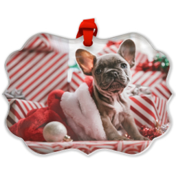 Scalloped Acrylic Ornament with Full Photo design
