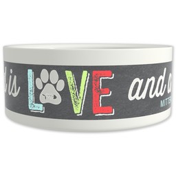 Pet Bowl 9oz with Love & Cat design