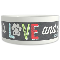 Pet Bowl 9oz with Love & Dog design