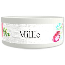 Pet Bowl 9oz with Painted Poppies design
