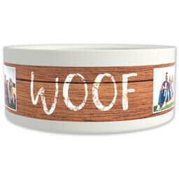 Pet Bowl 9oz with Wooden Woof design