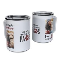 Personalized Coffee Travel Mugs with Dog Love design