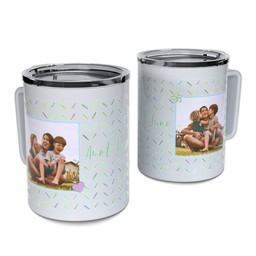 Personalized Coffee Travel Mugs with Hand Drawn Doodles design