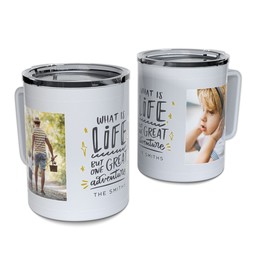 Personalized Coffee Travel Mugs with Life Adventure design