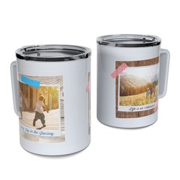 Personalized Coffee Travel Mugs with Life Is an Adventure design