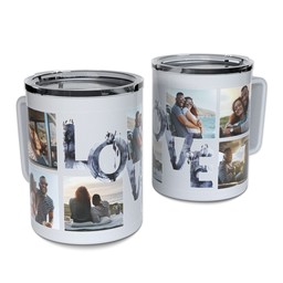 Personalized Coffee Travel Mugs with Love Letters design