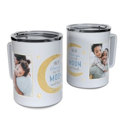 Personalized Coffee Travel Mugs with To The Moon & Back design