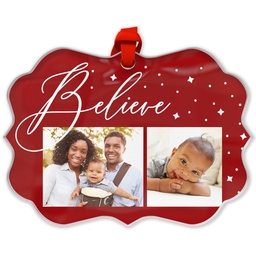 Scalloped Acrylic Ornament with Know and Believe design
