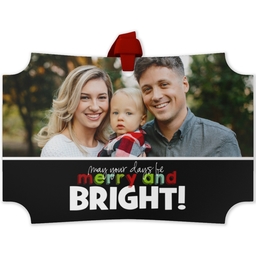 Personalized Metal Ornament - Modern Corners with Bright Holiday design