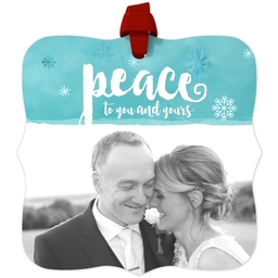Personalized Metal Ornament - Fancy Bracket with Peace To You And Yours design