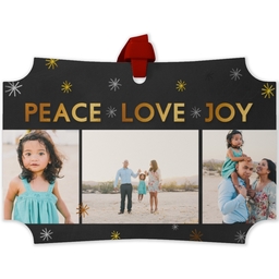 Personalized Metal Ornament - Modern Corners with PLJ Christmas design