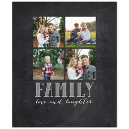 50x60 Fleece Blanket with Our Family Chalkboard design
