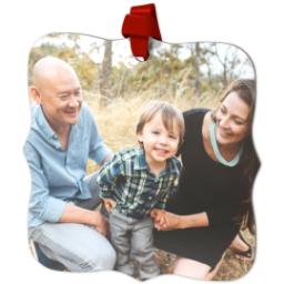 Thumbnail for Personalized Metal Ornament - Fancy Bracket with Full Photo design 2