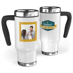 14oz Stainless Steel Travel Photo Mug with Daddy Banner design