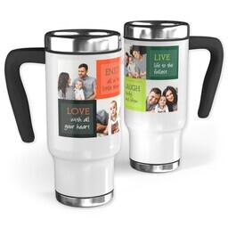14oz Stainless Steel Travel Photo Mug with Life Quotes design