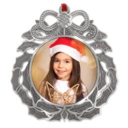 Thumbnail for Metal Wreath Ornament with Full Photo design 1