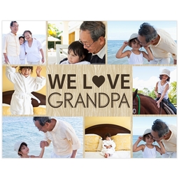 Poster, 11x14, Matte Photo Paper with We Love Grandpa Wood Grain design