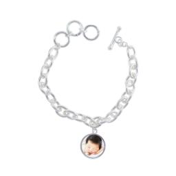 Thumbnail for Sterling Silver Plated Round Bracelet with Full Photo design 3
