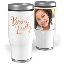 Stainless Steel Tumbler, 14oz with Boss Lady design