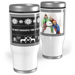 Stainless Steel Tumbler, 14oz with Custom Color Sweater design