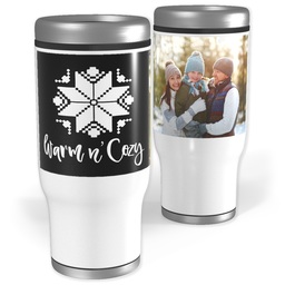 Stainless Steel Tumbler, 14oz with Custom Color Warm and Cozy design