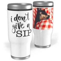 Thumbnail for Stainless Steel Tumbler, 14oz with Give A Sip design 1