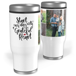 Stainless Steel Tumbler, 14oz with Grateful Heart design