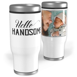 Stainless Steel Tumbler, 14oz with Hello Handsome design