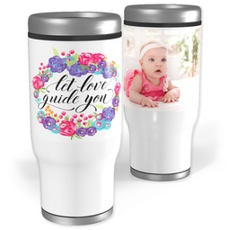 Stainless Steel Tumbler, 14oz with Love Guides You design