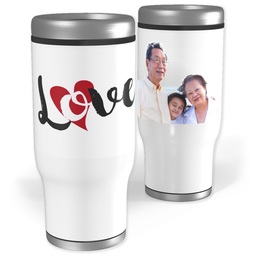 Stainless Steel Tumbler, 14oz with Love Hearts design