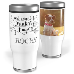 Stainless Steel Tumbler, 14oz with Pet My Dog design