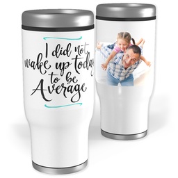 Stainless Steel Tumbler, 14oz with Wake Up design
