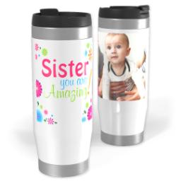 Thumbnail for 14oz Personalized Travel Tumbler with Amazing Sister design 1