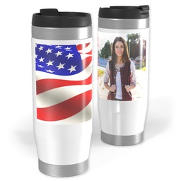 14oz Personalized Travel Tumbler with American Flag design