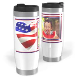 Thumbnail for 14oz Personalized Travel Tumbler with Americana Heart design 1