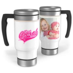 Thumbnail for 14oz Stainless Steel Travel Photo Mug with Best Coach Pink design 1