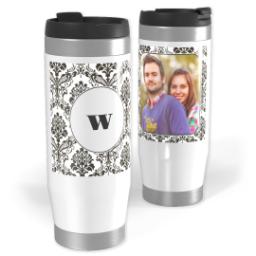 Thumbnail for 14oz Personalized Travel Tumbler with Monogram Brocade design 1