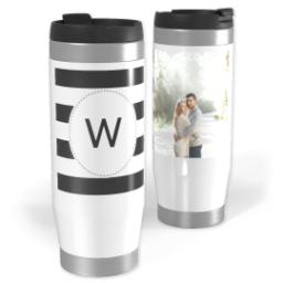 Thumbnail for 14oz Personalized Travel Tumbler with Custom Color Monogram Stripes design 1