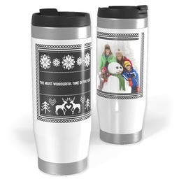 14oz Personalized Travel Tumbler with Custom Color Sweater design
