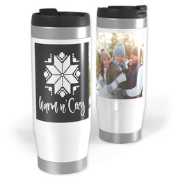 14oz Personalized Travel Tumbler with Custom Color Warm and Cozy design